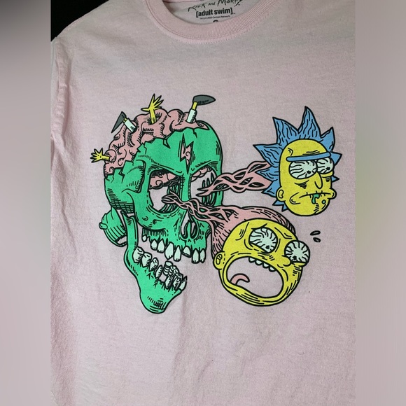 Rick and Morty T-Shirt. Adult Swim. Pink. Size S. EUC Unisex - Picture 2 of 4